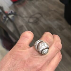 Elegant Sterling Silver and Gold Women's Ring